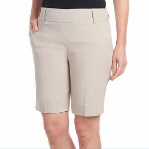 Hilary Radley Ladies' Bermuda Pull-On Short Heather Beige - Size Small